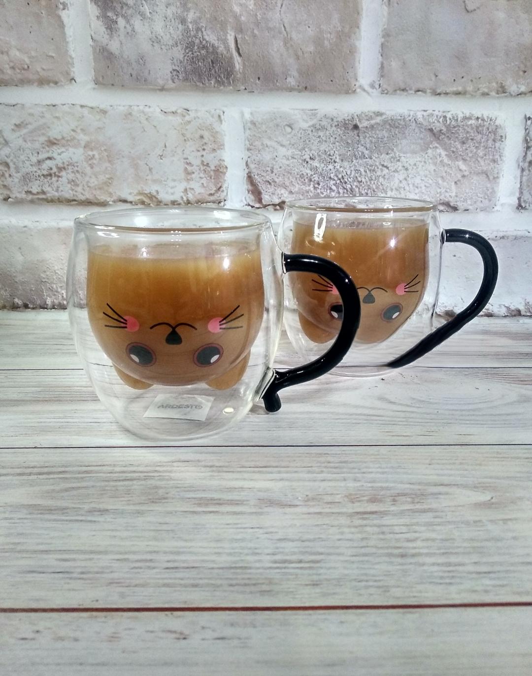 Набор чашек Ardesto Animals с двойной стенкой 250 мл 2 шт. (AR2625ACH)