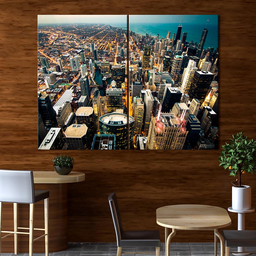Настенний декор Над огромным мегаполисом 165x122 см (A607-2)