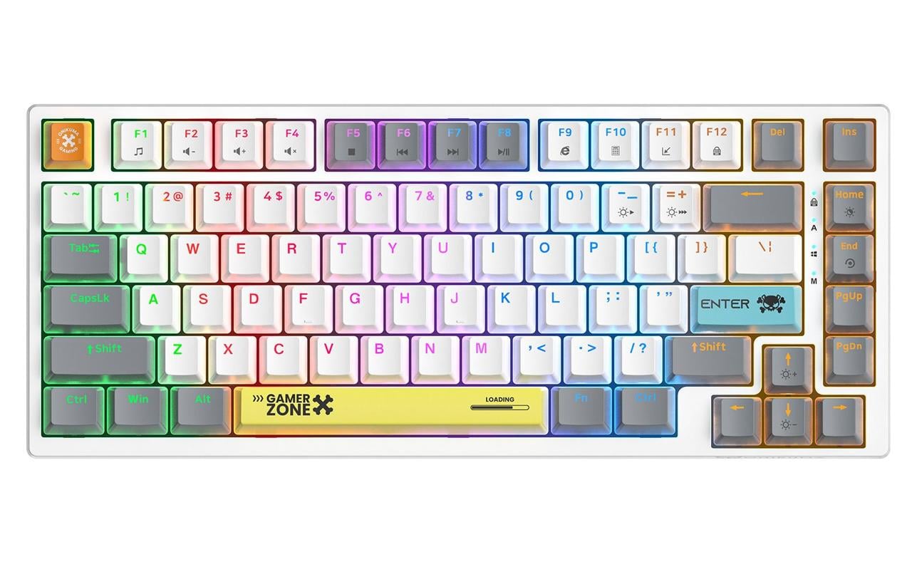 Клавиатура беспроводная игровая механическая Onikuma G78 с RGB подсветкой Белый (794477)