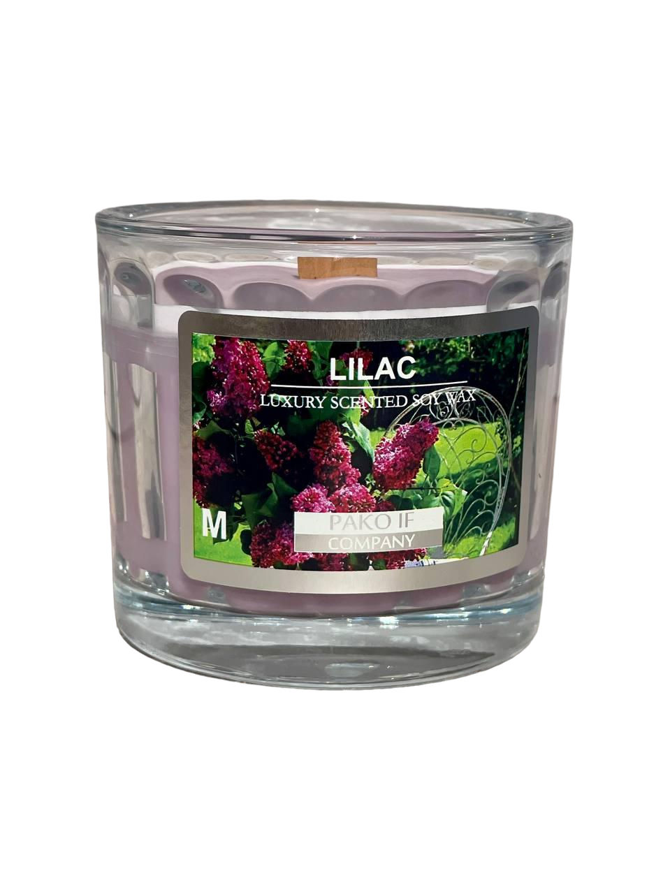 Свеча соевая в рифленном стекле Lilac (14295657)