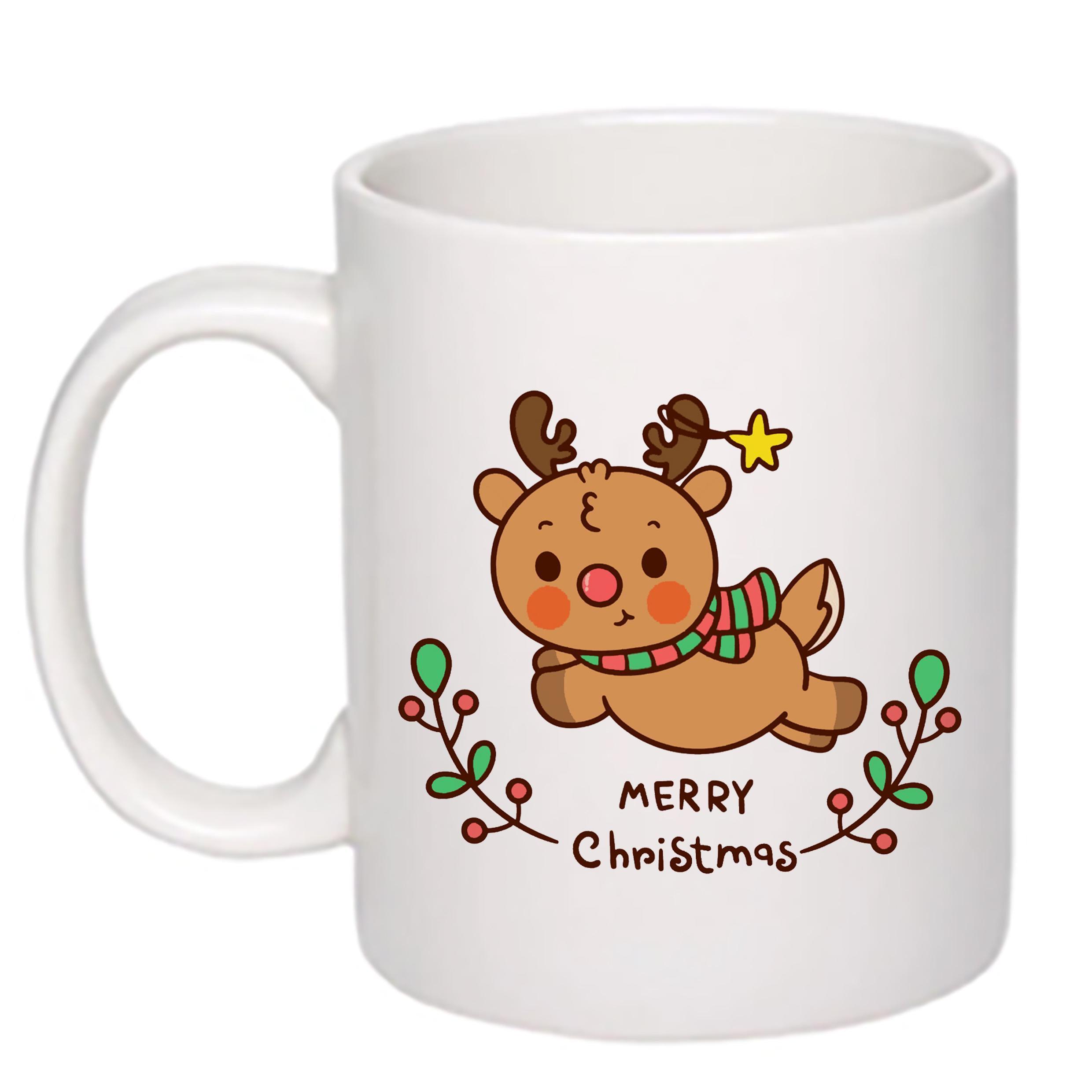 Чашка с печатью Marry Christmas deer 330 мл Белый (21246)