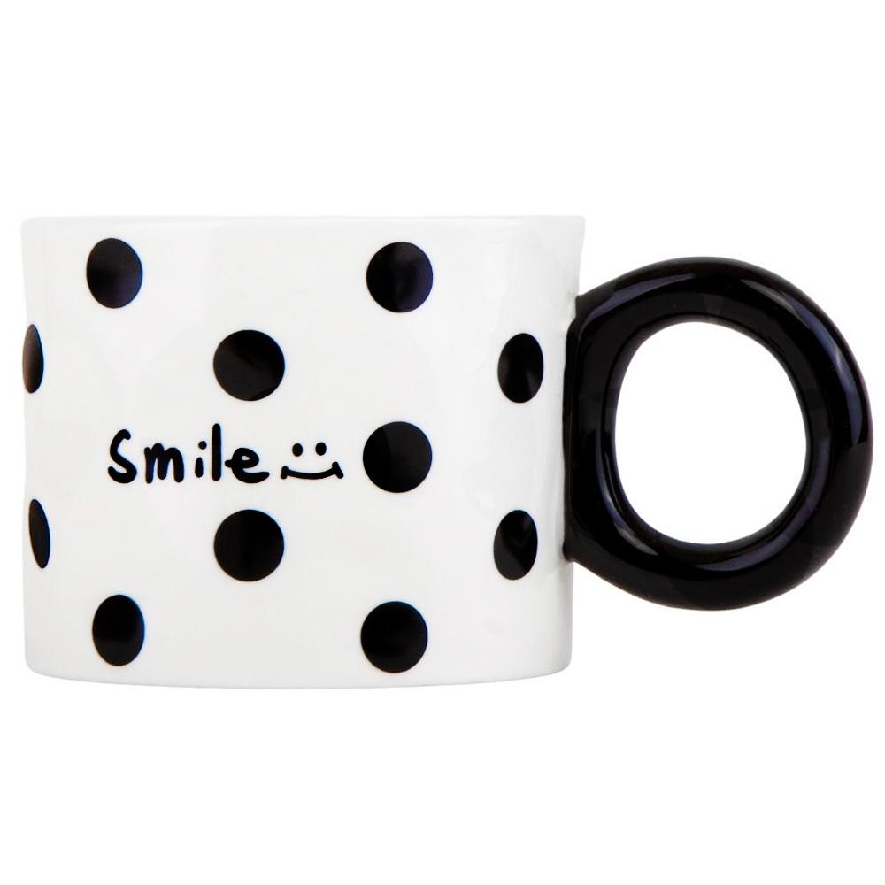 Кружка керамическая Elisey Smile 350 мл Белый с черным (9050-004)