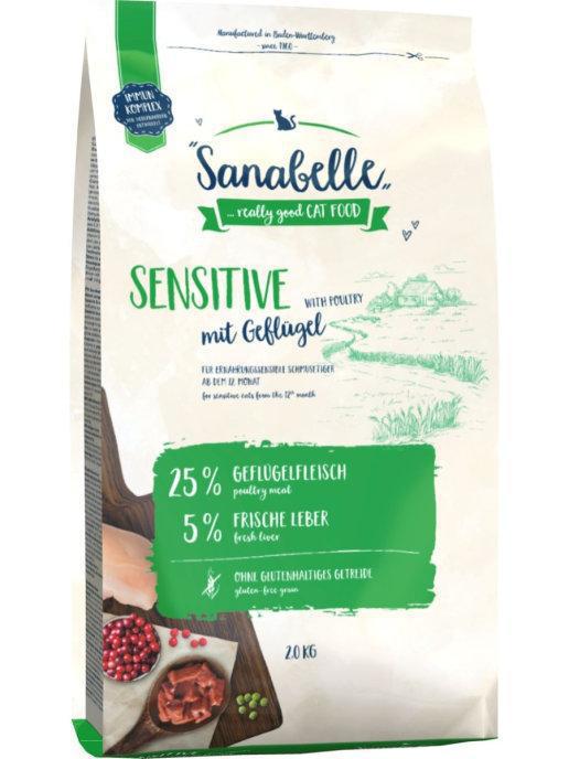 Корм сухий Sanabelle Sensitive для дорослих кішок з домашньою птицею 2 кг