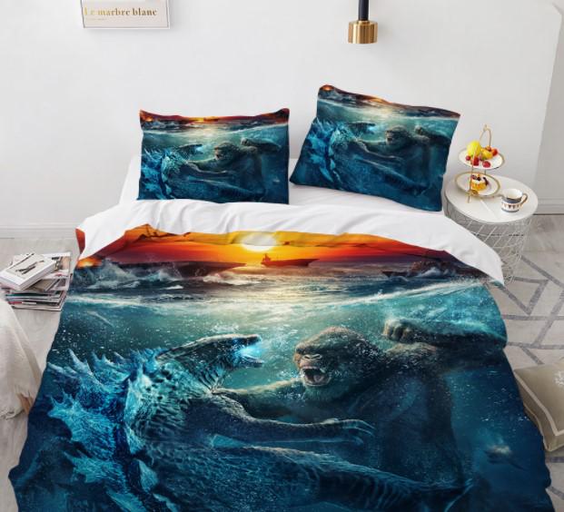 Комплект постільної білизни з 3D малюнком Godzilla #2