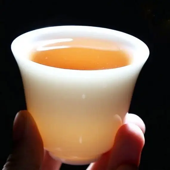 Пиала китайская для чайной церемонии Белая Яшма фарфоровая 50 мл Белый (911) - фото 7