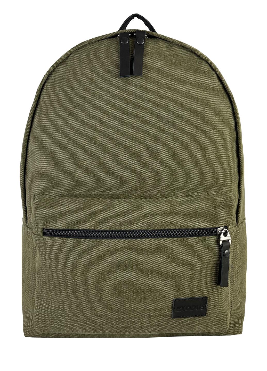 Рюкзак унисекс Exodus Leather Canvas Хаки (R1403EX065)