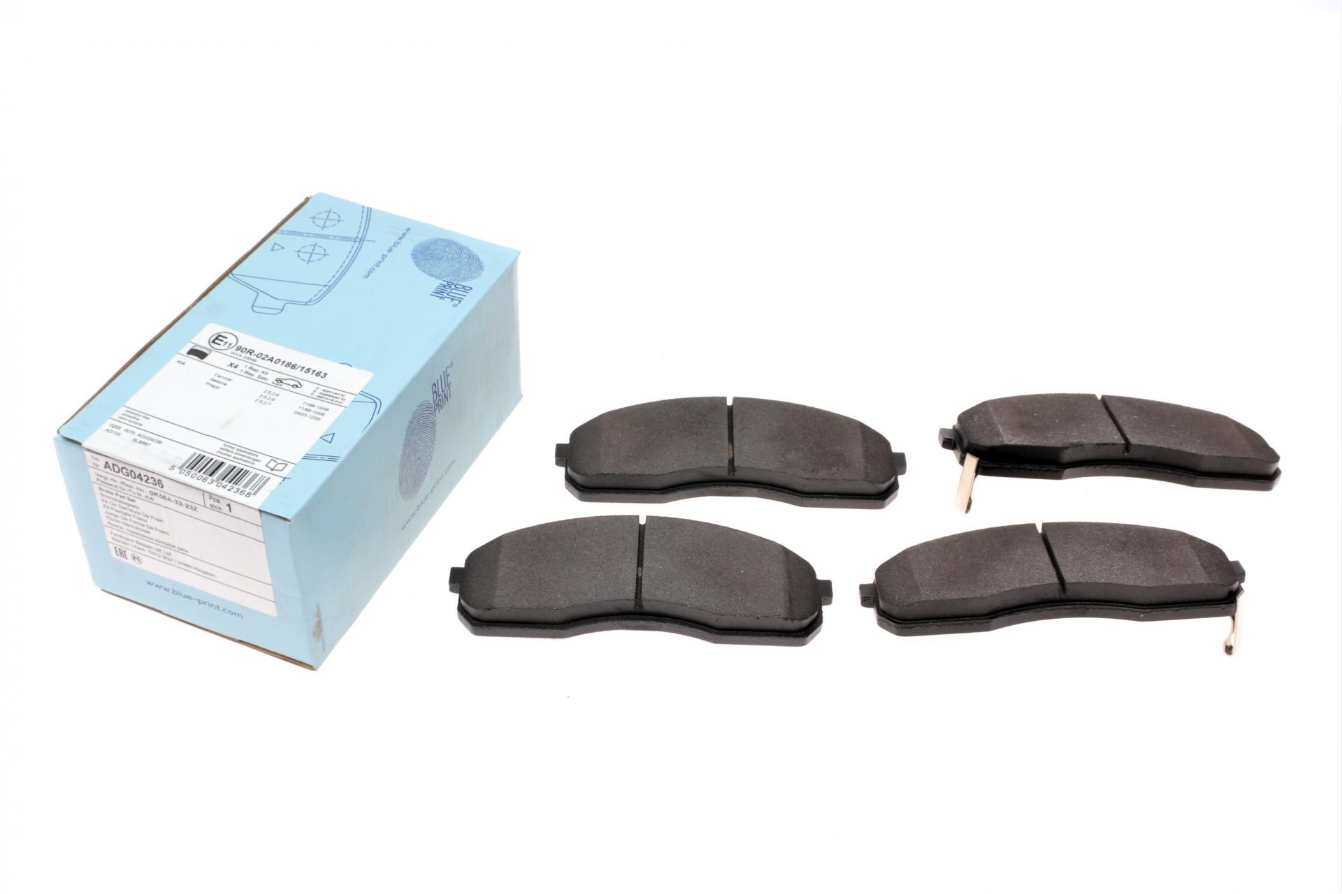 Колодки тормозные передние BLUE PRINT Kia Carnival/K2500/Pregio 2.5-2.9 97- (ADG04236 BLUE PRINT)