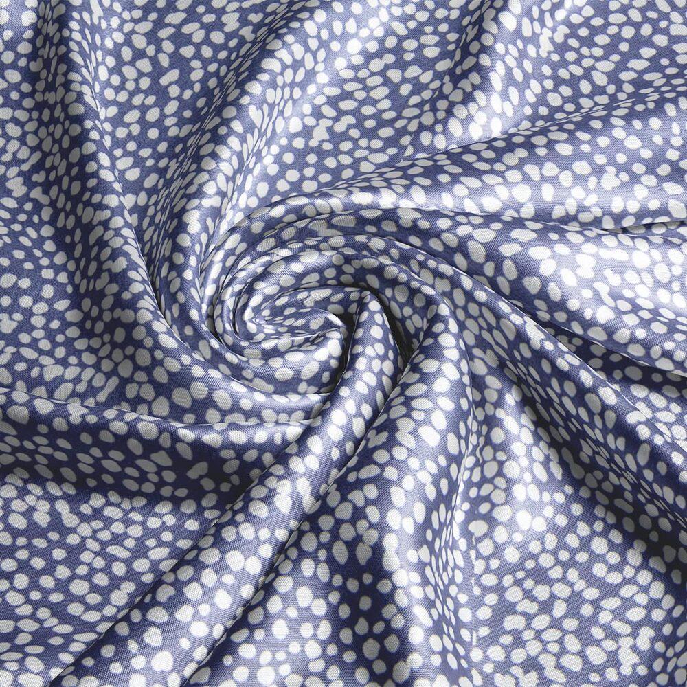 Ткань платья атлас шелк стрейч бисер Деним (18182)