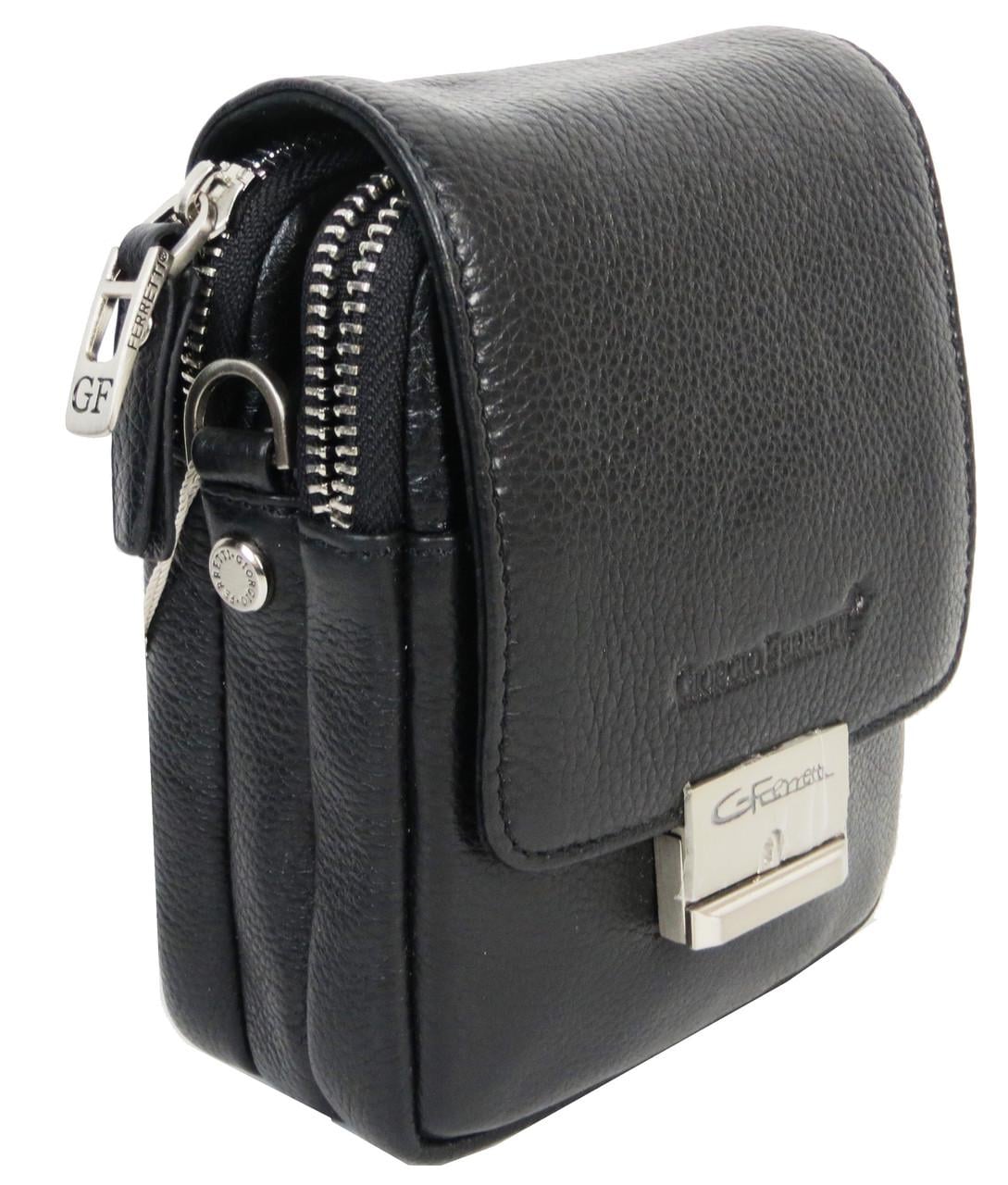 Сумка-барсетка кожаная Giorgio Ferretti 568-4 Черный