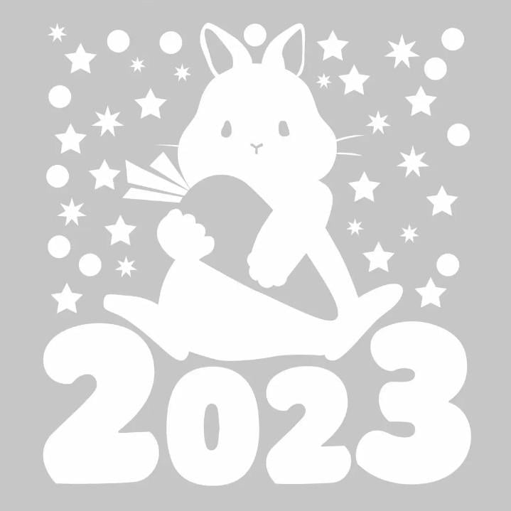 Набор новогодних наклеек Zatarga Зайка 2023 матовый M 940х1000 мм Белый (Z202354-2)