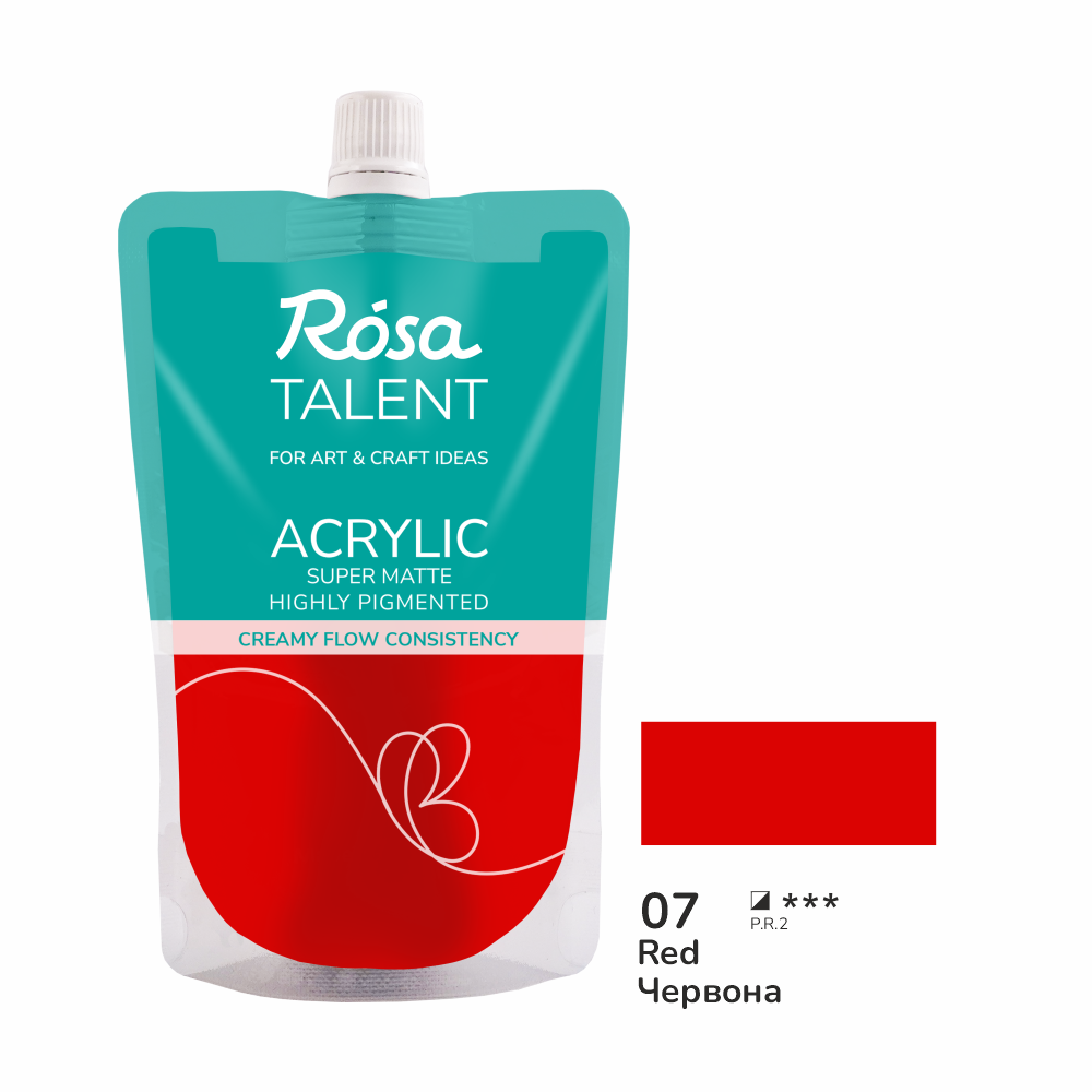 Акриловая краска Rosa Talent 200 мл 07 Красная (Az1-4823098548836) Акриловая краска Rosa Talent 200 мл 07 Красная (Az1-4823098548836)