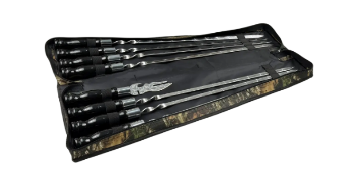 Набор шампуров для мяса GrillMaster Блэк с вилкой-ножом сталь 3 мм 8 пр. Черный (10-164-NB-2276)