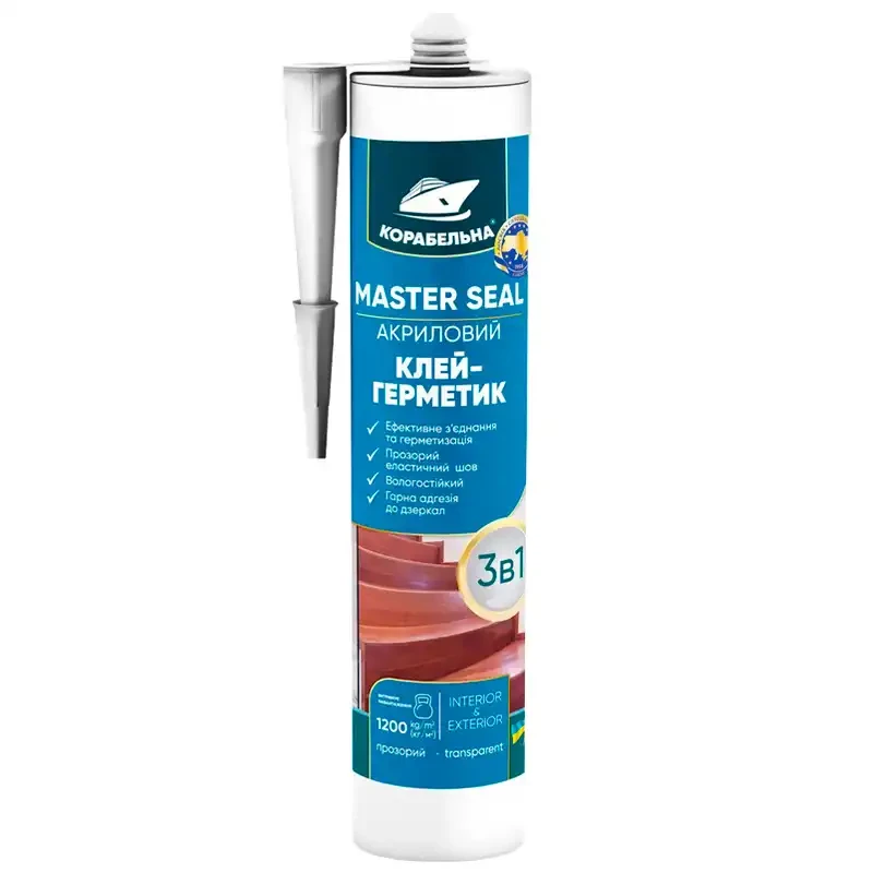 Клей-герметик акриловый КОРАБЛЕВАЯ MASTER SEAL 3в1 280г. (прозрачный)