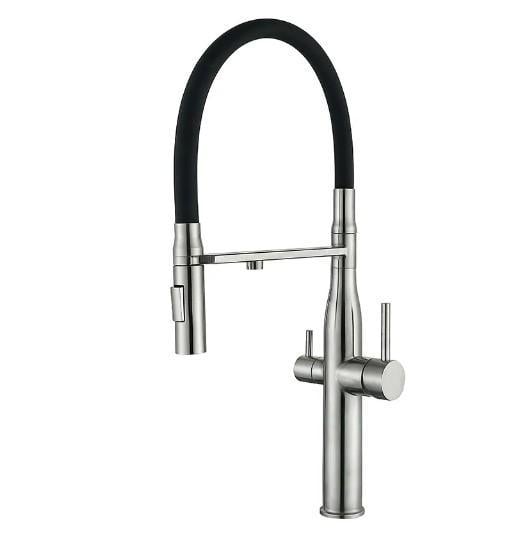 Смеситель для кухни MIXXUS VTM-021 на две воды SUS304 Refl Black (MI6087)