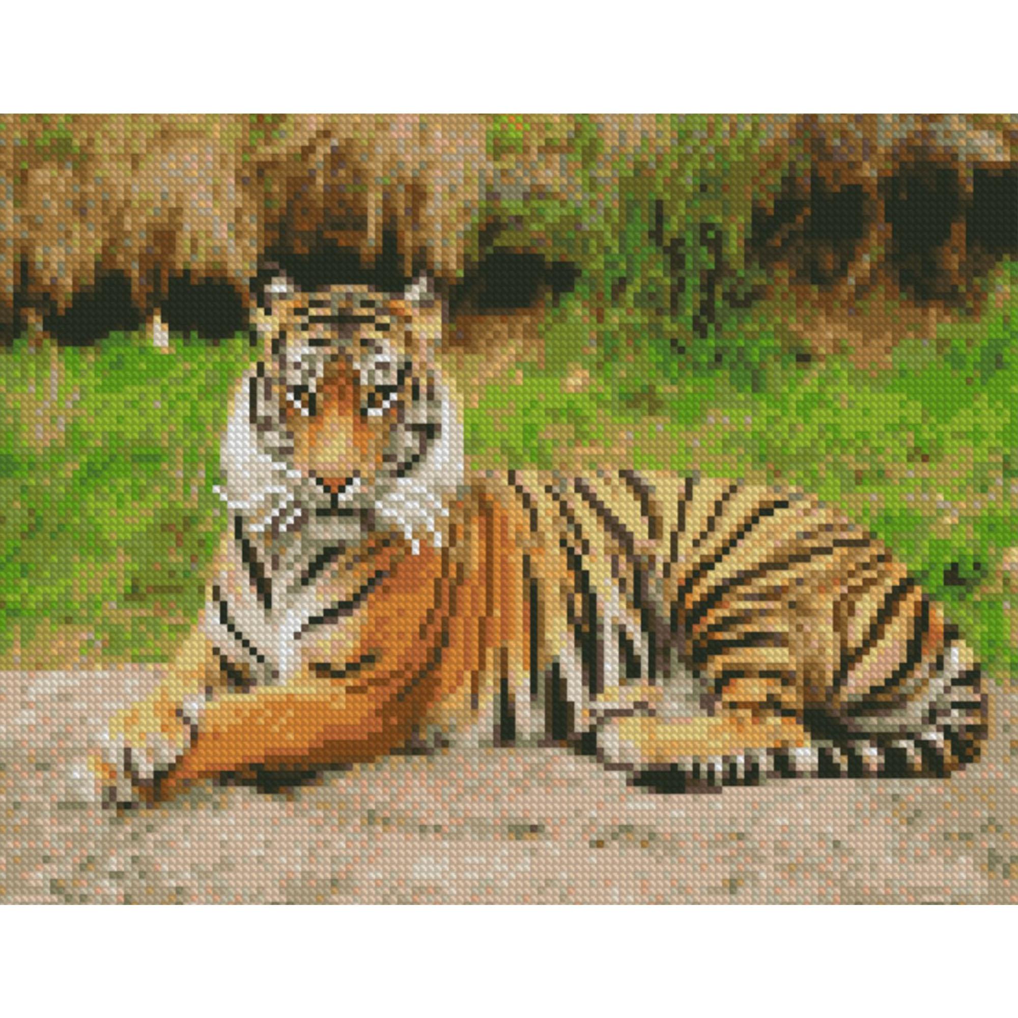 Алмазная мозаика Strateg Полосатый тигр 30x40 см (Str-HX234)