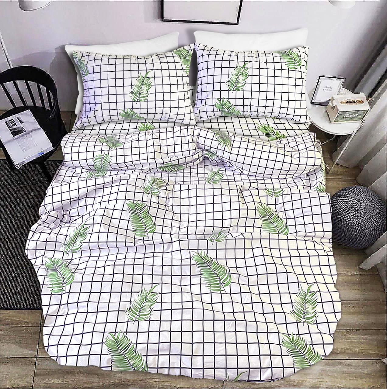 Комплект постільної білизни Zastelli Leaves/клітка бязь 175x210 см Комплект постільної білизни Zastelli Leaves/клітка бязь 175x210 см