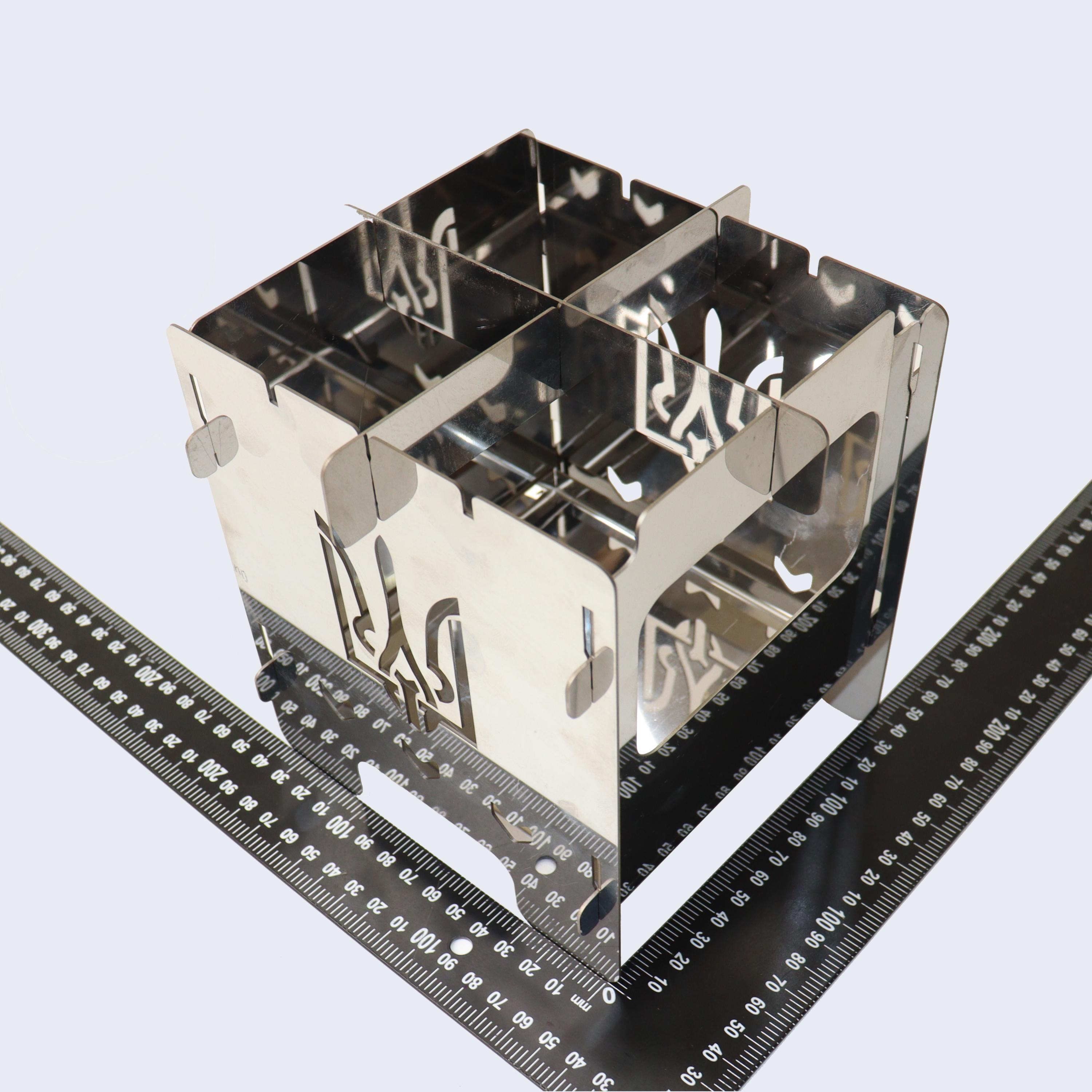 Походная печь треска Тризуб разборная компактная щепочница из нержавеющий стали 1 мм (021005) - фото 6