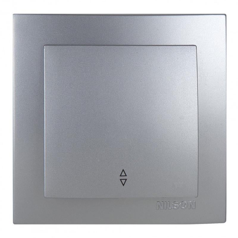 Вимикач прохідний одноклавішний Nilson Touran Срібний (00000011914)