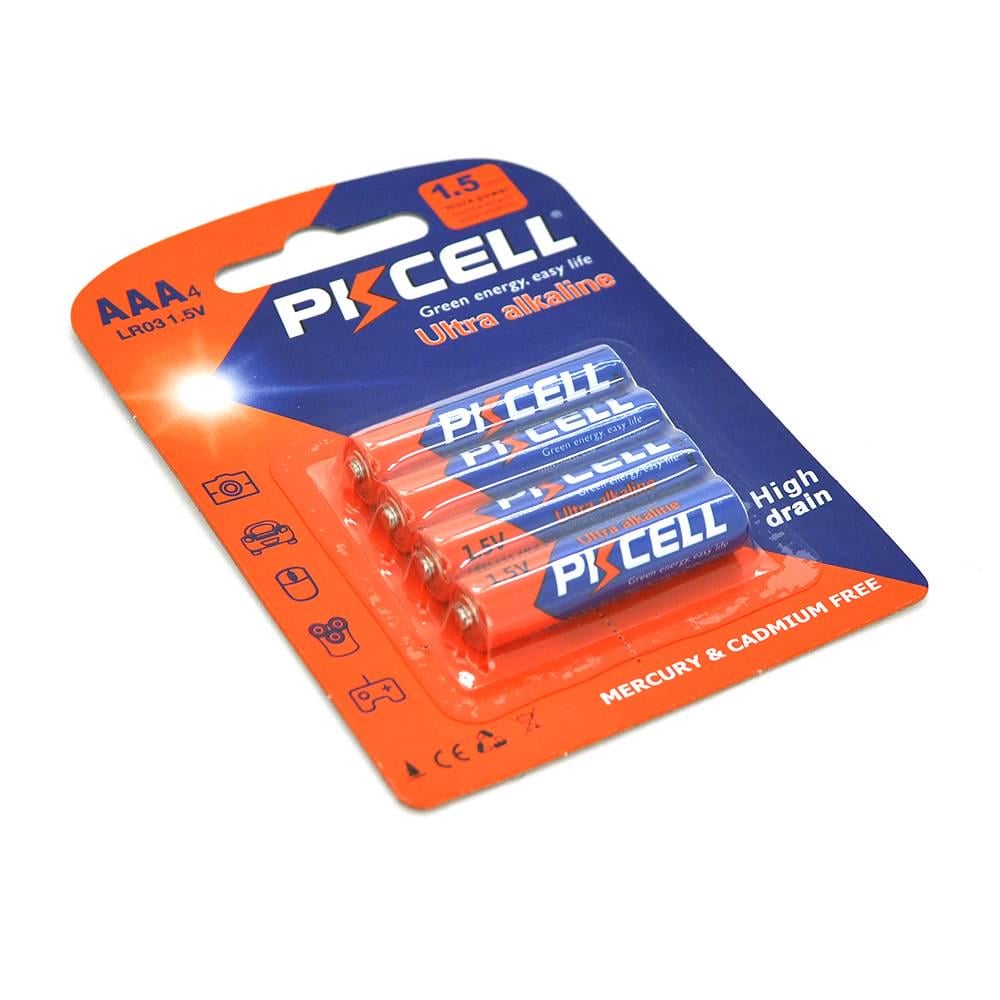 Батарейка лужна PKCELL 1,5V AAA/LR03 4 штуки в блістері (40565)