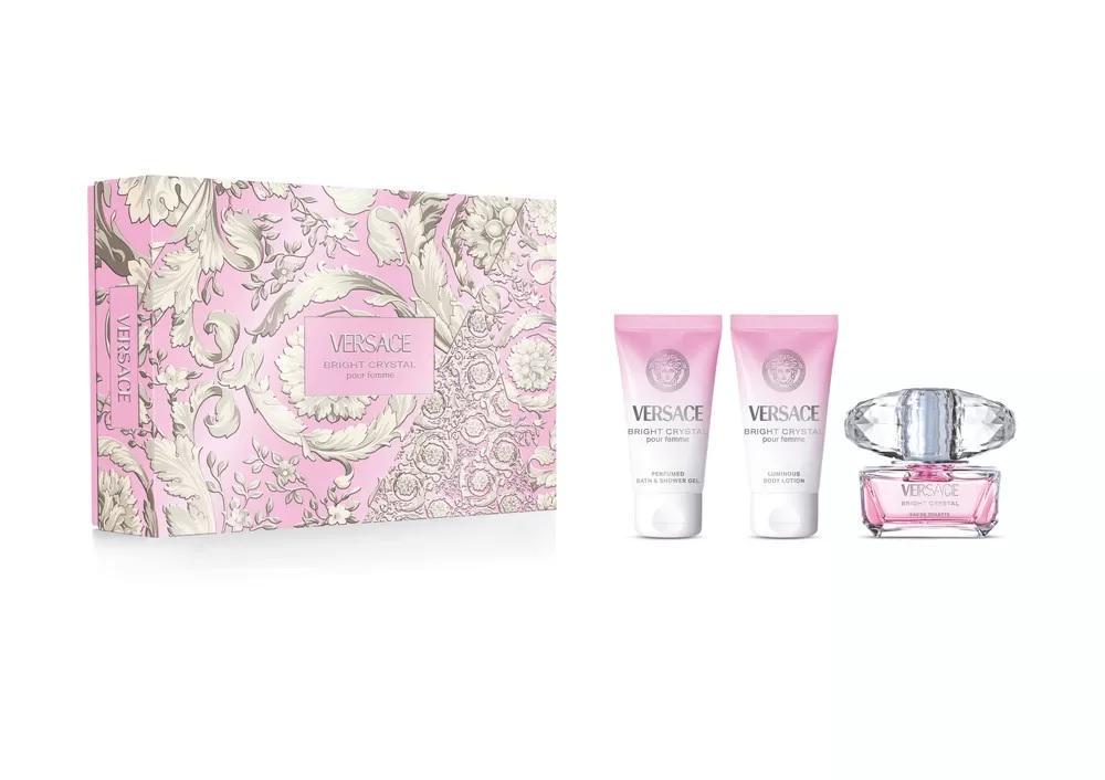 Подарочный набор для женщин Versace Bright Crystal туалетная вода 50 мл/лосьон для тела 50 мл/гель для душа 50 мл (402973)