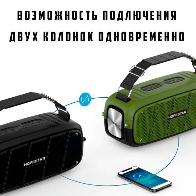 Колонка Bluetooth на аккумуляторе HOPESTAR A20 55 Вт IPX6 и функцией зарядки устройств Черный (21994532) - фото 4