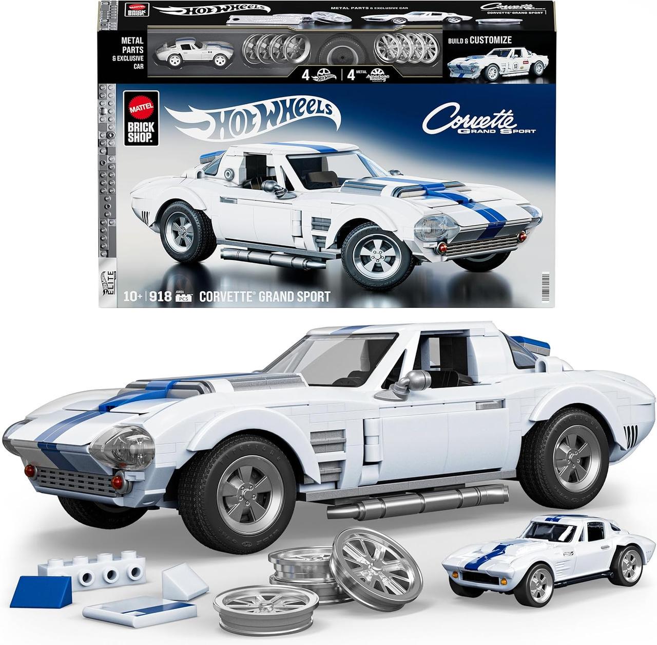 Машинка-конструктор Mattel Brick Shop Hot Wheels Elite Corvette Grand Sport 918 дет.
