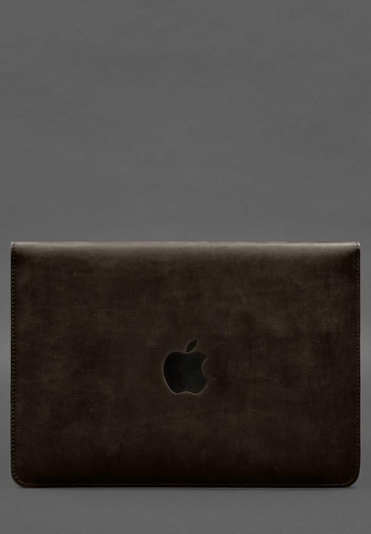 Чехол-конверт с клапаном кожа/фетр для MacBook 16" Crazy Horse Темно-коричневый (A-028247) - фото 2