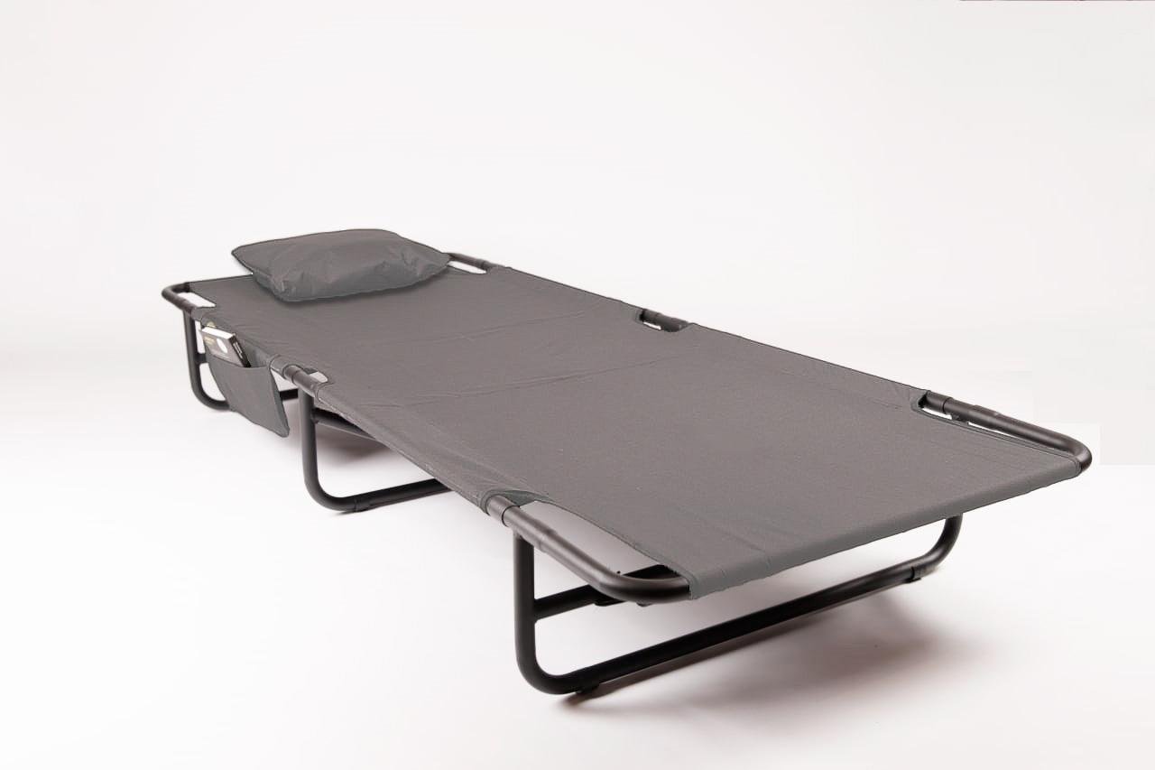 Раскладушка Kompred VG-R9 с чехлом/карманом/подушкой оксфорд Темно-серый (1926073852) - фото 4 Раскладушка Kompred VG-R9 с чехлом/карманом/подушкой оксфорд Темно-серый (1926073852) - фото 4