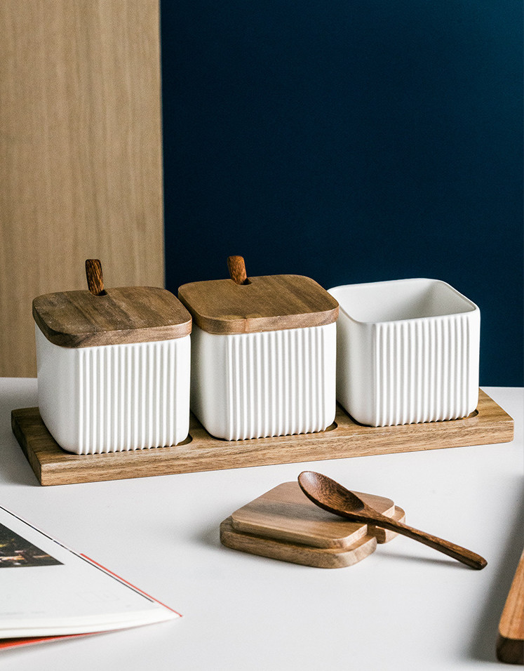 Набір банок на підставці для зберігання 6447 7 пр. Білий (4335703)