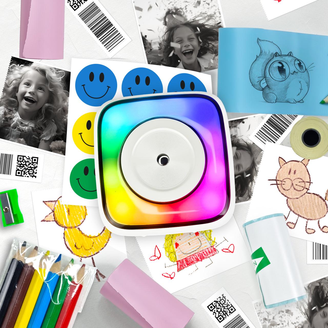 Термопринтер мобільний дитячий JETIX Mini Printer Student 2 з Bluetooth і нічником для термодруку зі смартфона - фото 2