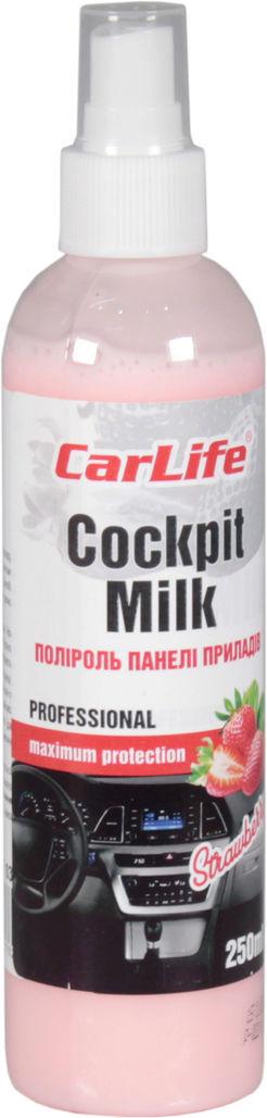 ᐉ Полироль молочко для пластика (CarLife) полуниця 250мл. CF038