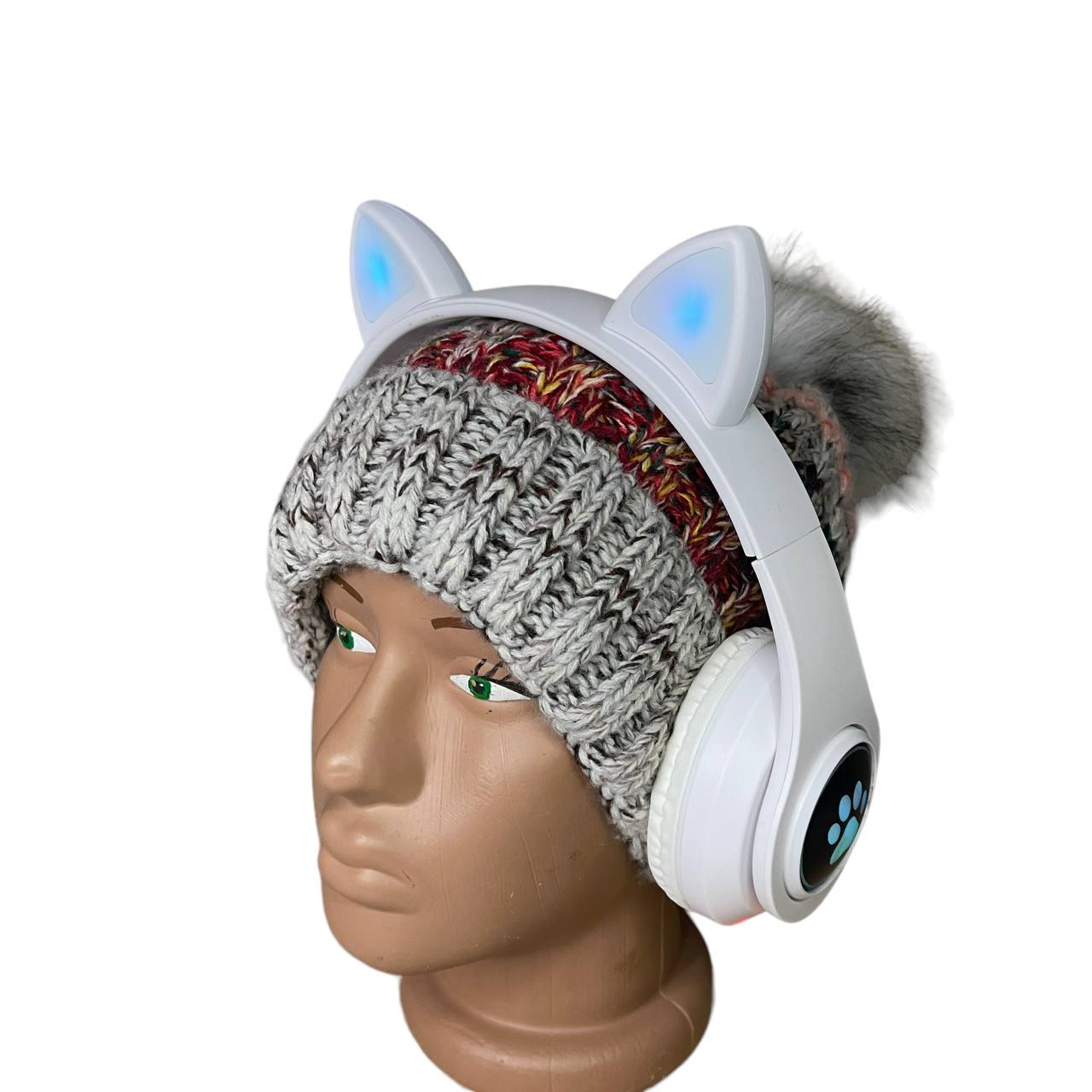 Наушники с ушками Cat Ear В39М беспроводные с подсветкой/FM-радио/MicroSD/Bluetooth Белый (235132523) - фото 9