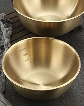 Набір мисок 3 шт. Золотий (C01605) - фото 4 Набір мисок 3 шт. Золотий (C01605) - фото 4