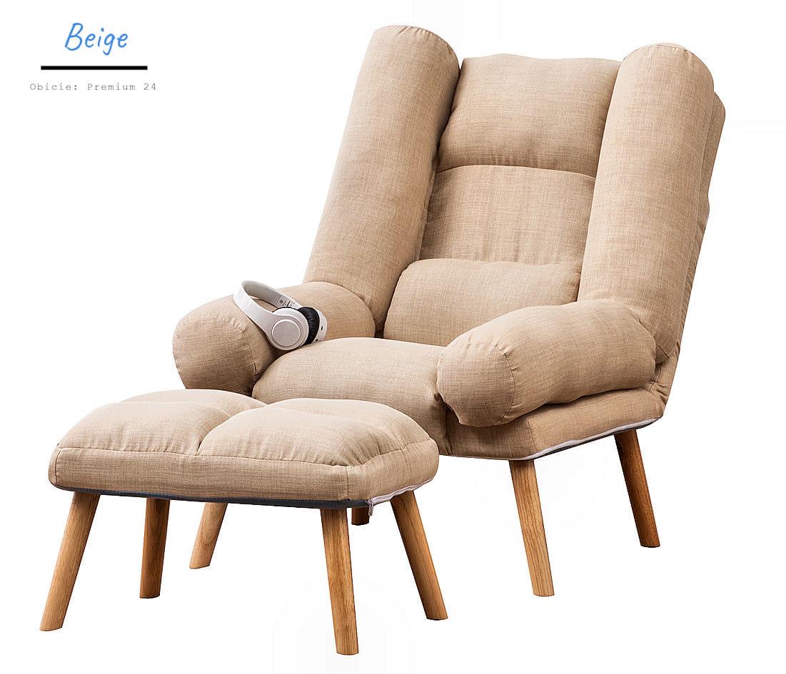 Кресло раскладное Uszak DIOR с подставкой для ног Бежевый (11910594) - фото 5 Кресло раскладное Uszak DIOR с подставкой для ног Бежевый (11910594) - фото 5