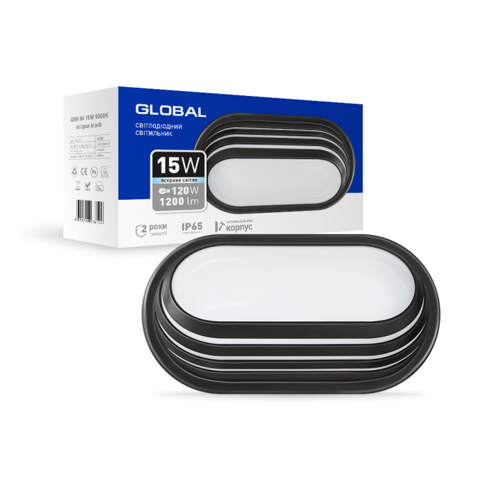 LED-світильник антивандальний Global 1-GBH-06-1550-E 15W 5000K (27568136)