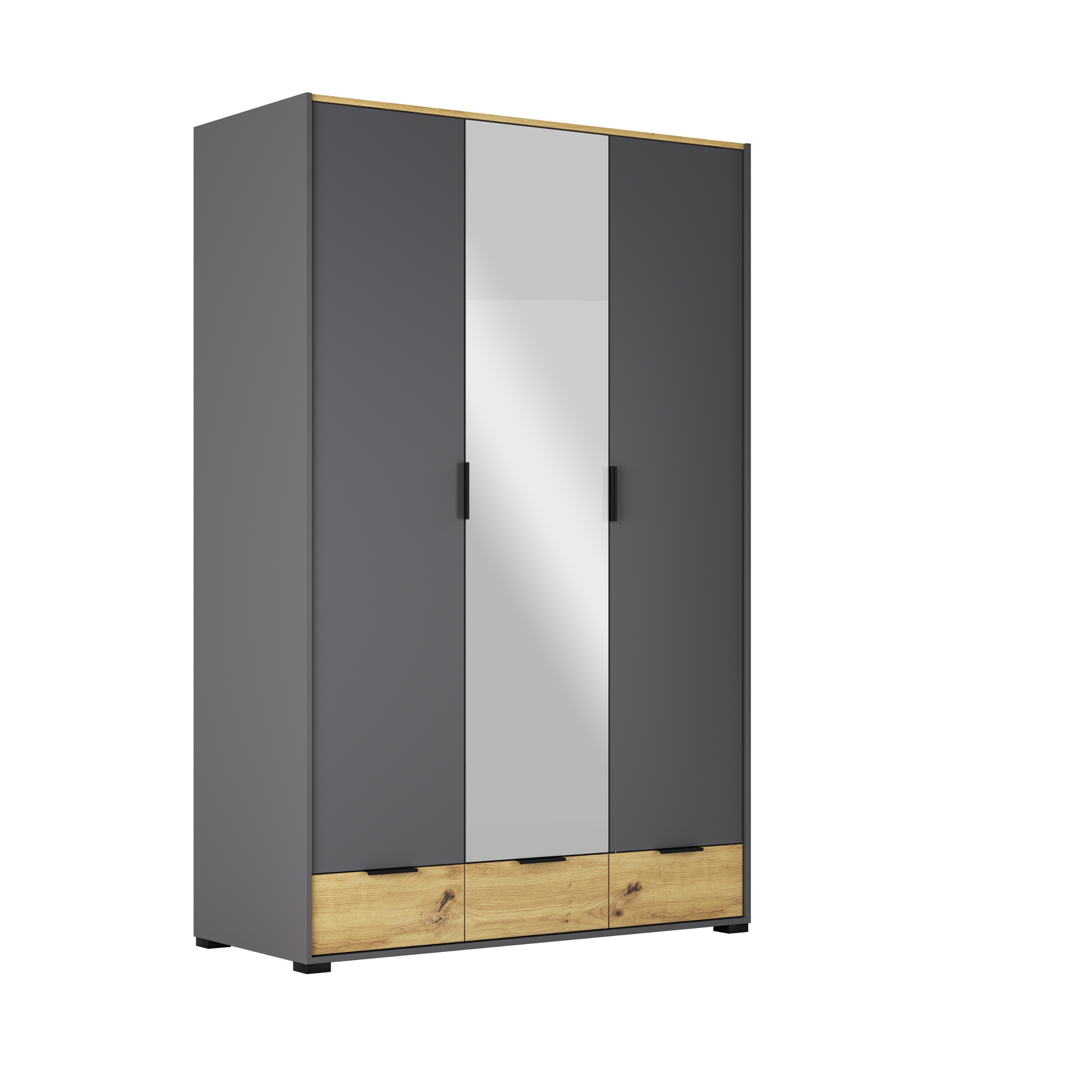 Шафа розпашна Світ Меблів Каміла 3ДЗ ДСП та МДФ Дуб артизан/Графіт - фото 1