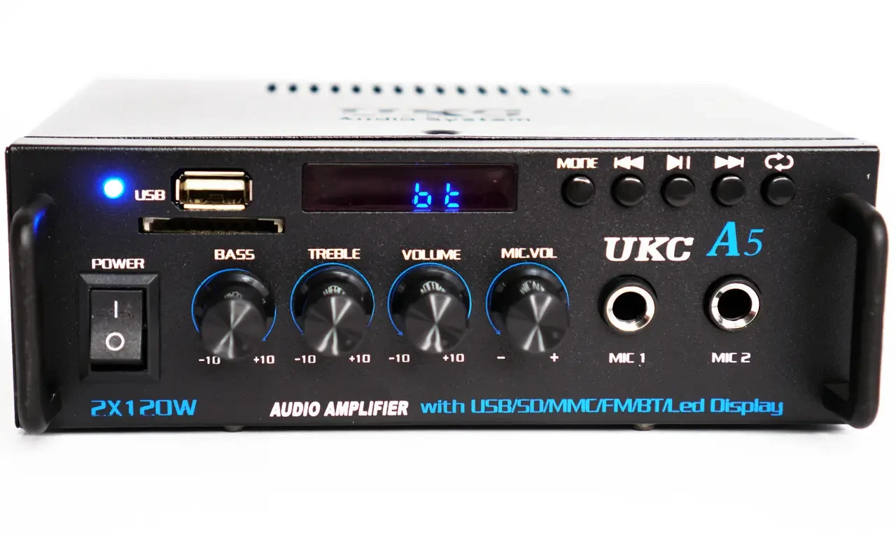 Усилитель UKC A5 двухканальный 2x50W с USB SD FM и AUX (10262)