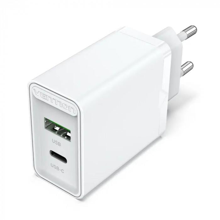 Зарядное устройство сетевое Vention USB Type C + QC4.0 18-20W White (FBBW0-EU)