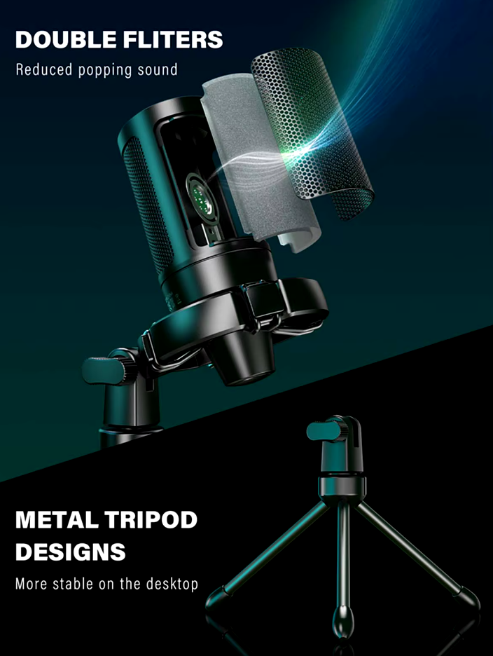 Микрофон студийный FIFINE AmpliGame RGB USB Gaming Microphone (A2) - фото 3 Микрофон студийный FIFINE AmpliGame RGB USB Gaming Microphone (A2) - фото 3