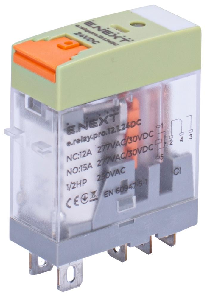 Реле проміжне E.NEXT e.relay.pro.12.1.24DC 12А 1к 24V DC (p091002)