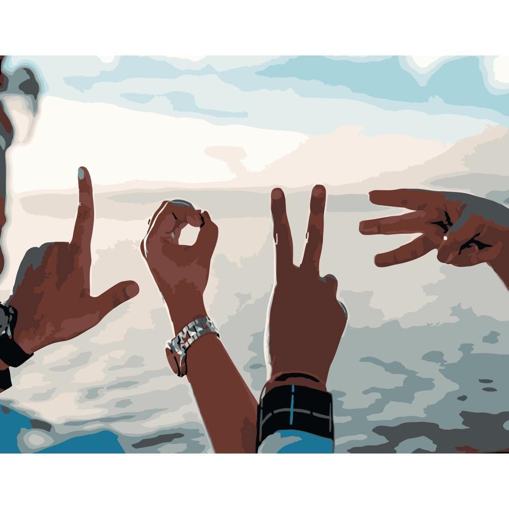 Картина по номерам Strateg Премиум Love 40х50 см (DY077)