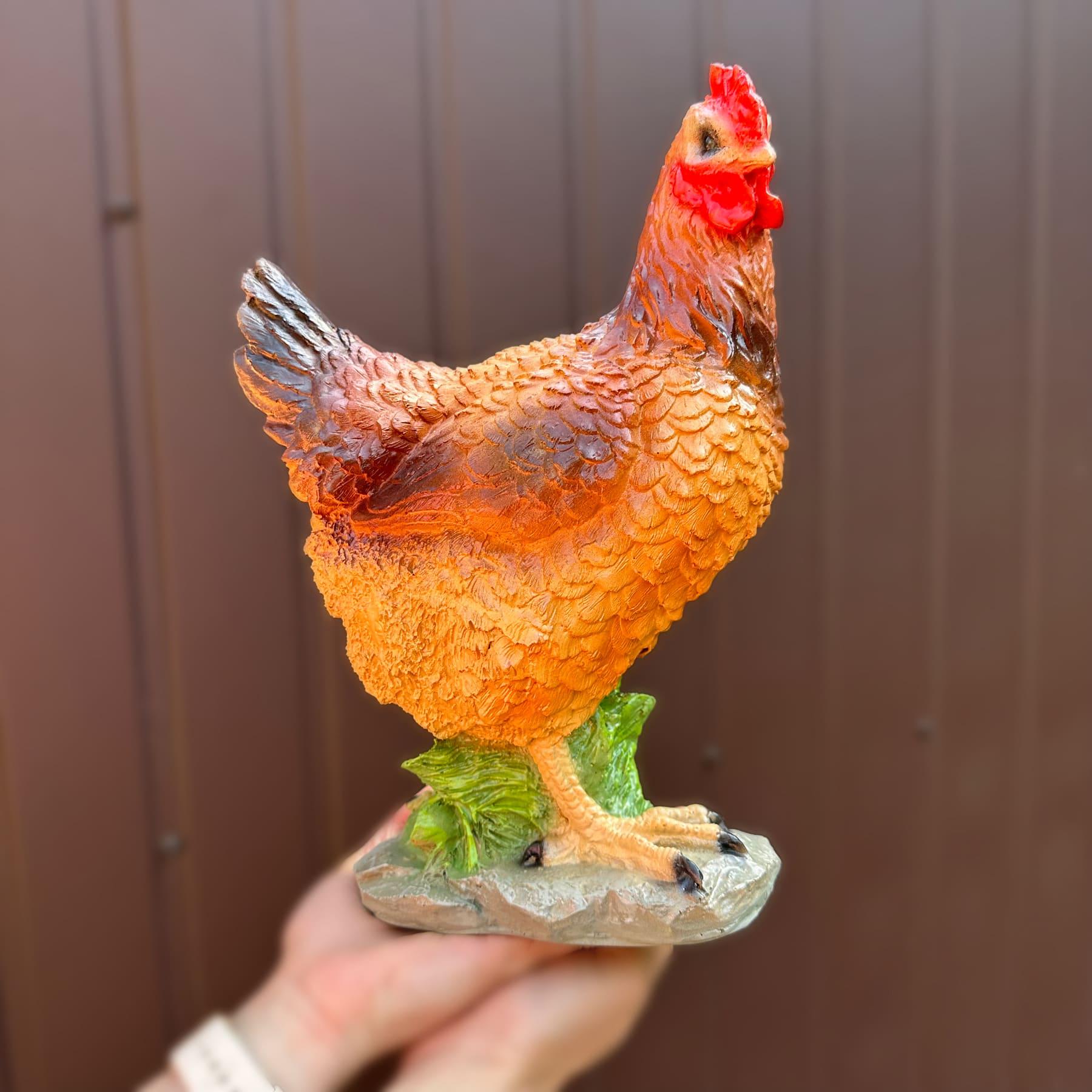 Садова фігура Курка з полістоун 29×12×19 см (4440) - фото 6 Садова фігура Курка з полістоун 29×12×19 см (4440) - фото 6