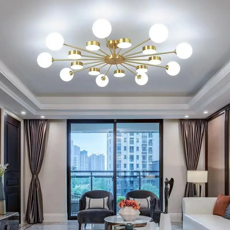 Люстра LED Яркая 8920 на 16 плафонов Золотой - фото 4 Люстра LED Яркая 8920 на 16 плафонов Золотой - фото 4