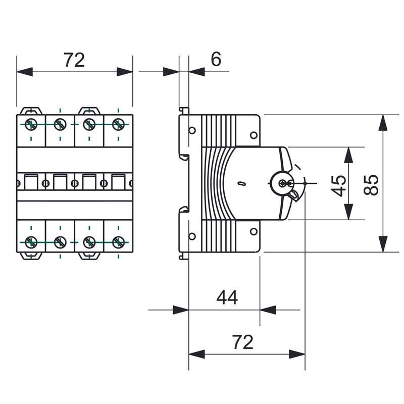 Автоматический выключатель Gewiss 4P 20A 6кА C (GW92088) - фото 2