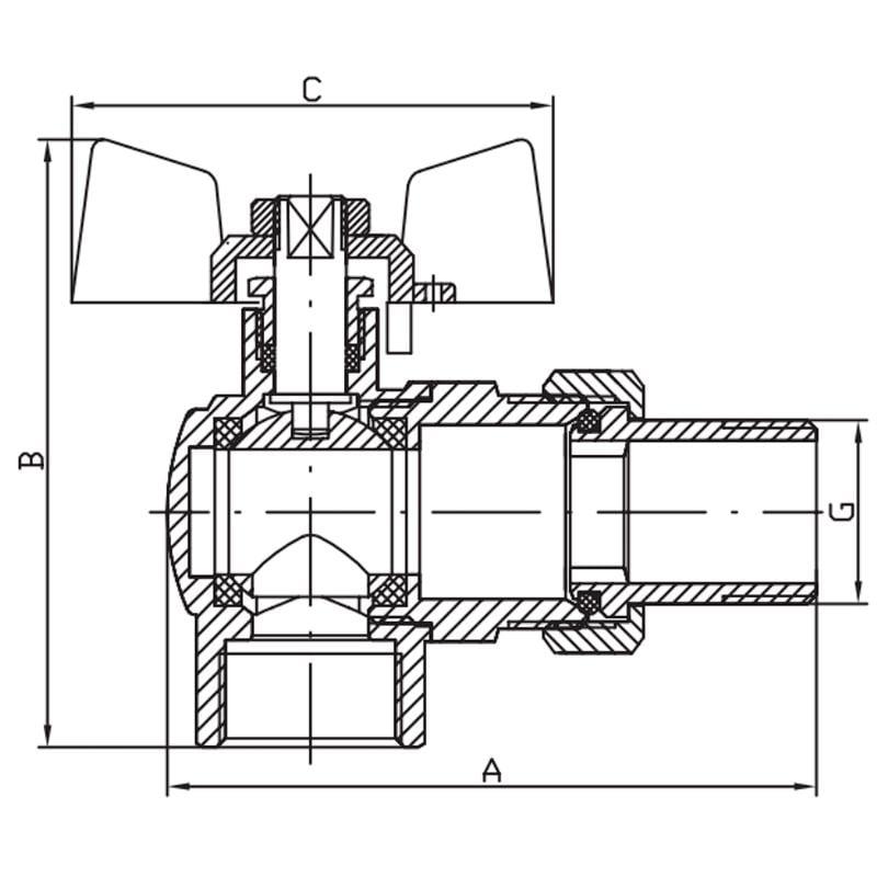 Кран с американкой KOER KR.228.W-Gi латунь 3/4" (OL-KR0193) - фото 2