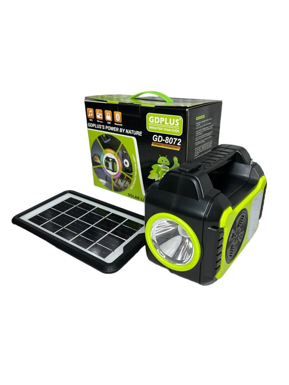 Сонячна система для освітлення та заряджання GDPlus GD-8072 10000 mAh із сонячною панеллю/ліхтарем/лампою - фото 5