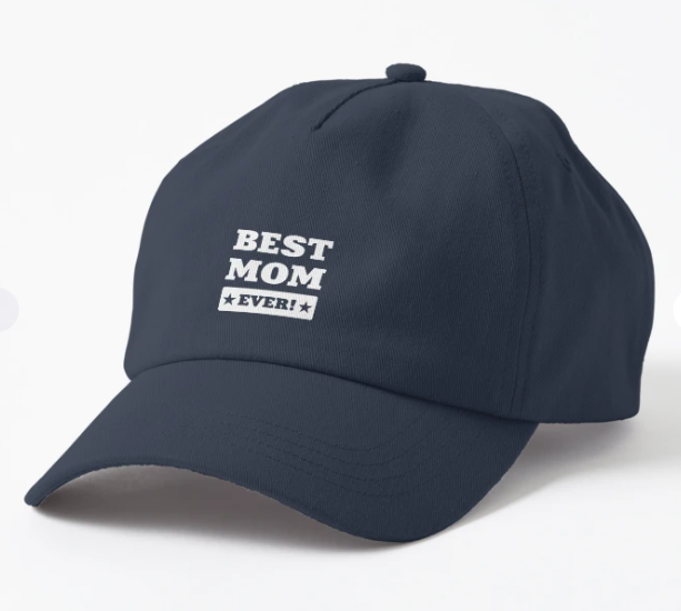 Кепка унисекс Malfini с принтом "Best mom ever" Темно-синий (МАМА36К3)