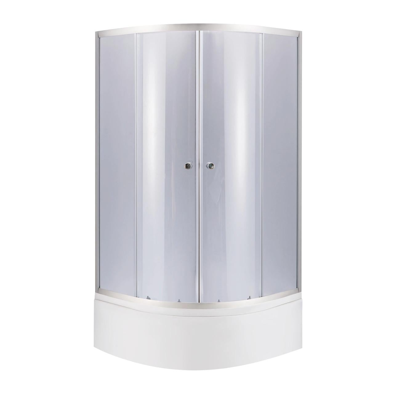 Душевая кабина Latwa полукруглая стекло тонированное 4 мм с душевым поддоном KAPIELKA ST90x90x41 с панелью Lidz (SC90x90.SAT.HIGH.GR)