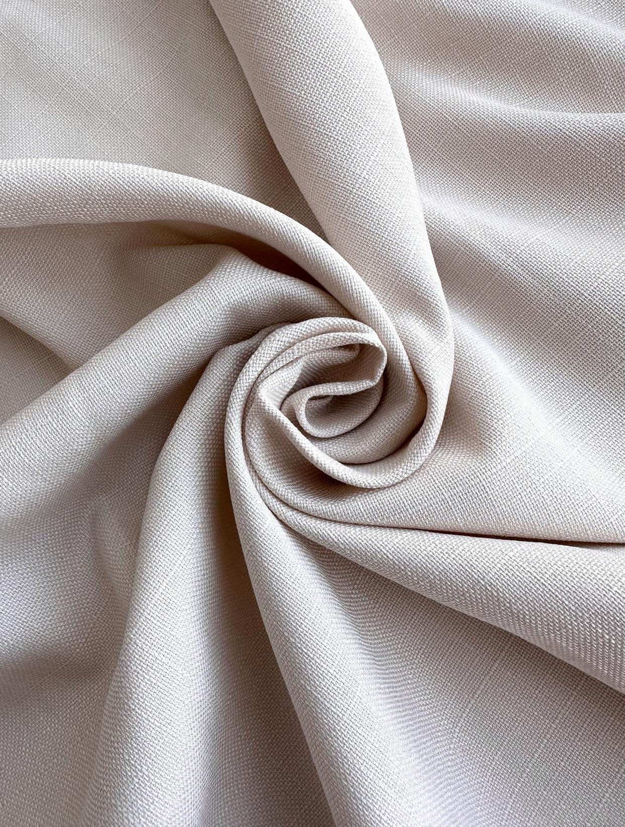 Штора однотонная льняная двусторонняя Olimpos на тесьме 6 см 200х260 см Молочный (12077265)