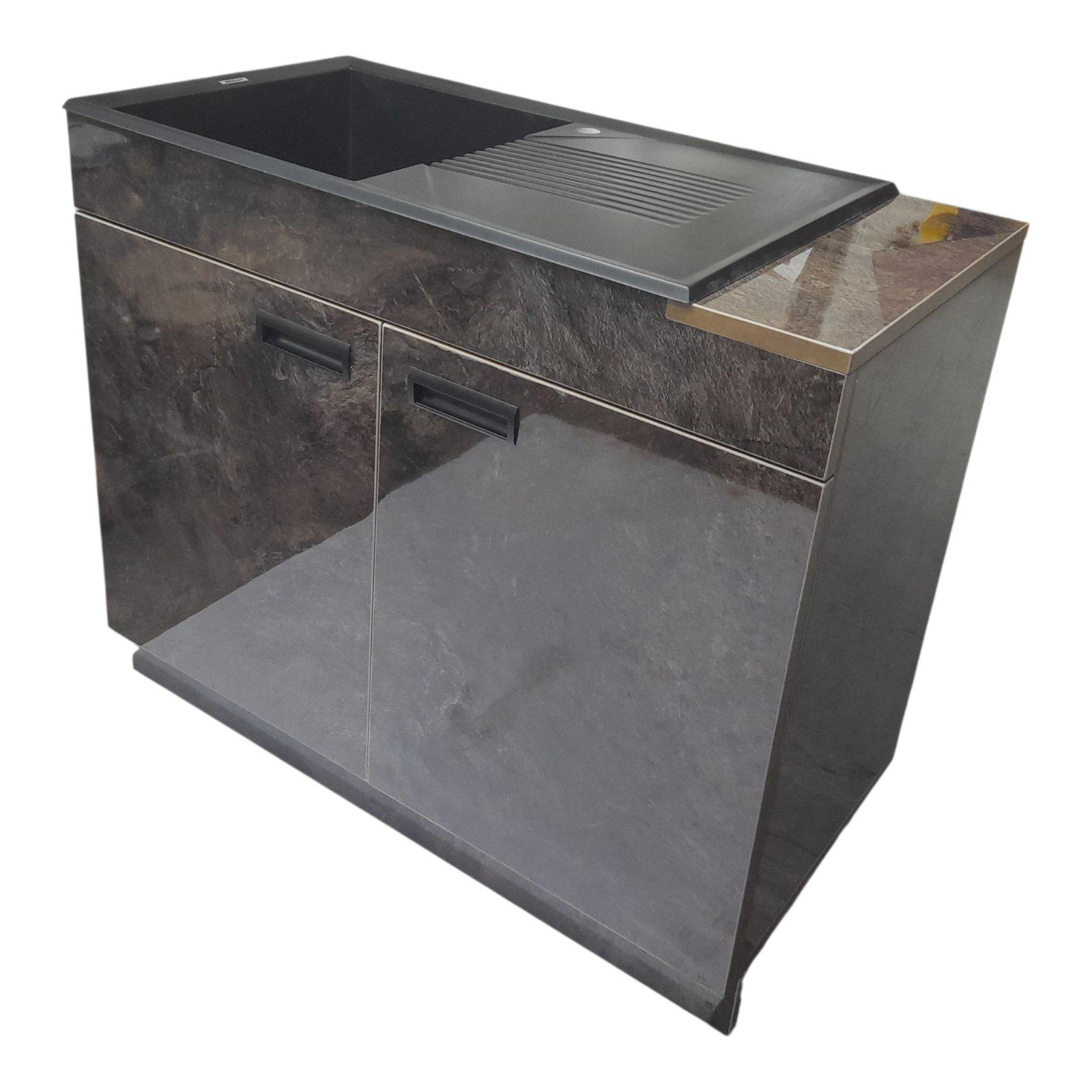 Тумба кухонная пластиковая Mikola-M с покрытием HPL 5029 и каменной мойкой Адамант 100 см (2414) - фото 4 Тумба кухонная пластиковая Mikola-M с покрытием HPL 5029 и каменной мойкой Адамант 100 см (2414) - фото 4